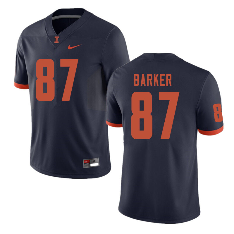 Men #87 Daniel Barker Illinois Fighting Illini College Football Jerseys Sale-Navy